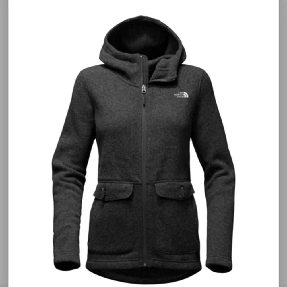 North Face Crescent Parka Fleece Jacket Dark Grey (XS)